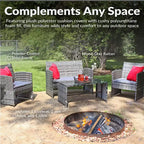 Set da 4 mobili da conversazione per patio da esterno Sunnydaze Ardfield con divanetto, sedie e tavolo - Grigio e Grigio