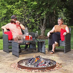 Set da 4 mobili da conversazione per patio da esterno Sunnydaze Ardfield con divanetto, sedie e tavolo - Grigio e Grigio