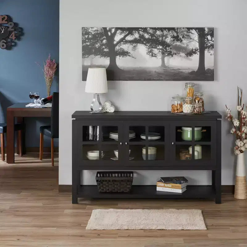 Buffet Carita Transitional Windowpane Cabinets - HOMES: Inside + Out