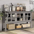 Buffet Carita Transitional Windowpane Cabinets - HOMES: Inside + Out