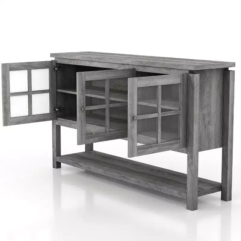 Buffet Carita Transitional Windowpane Cabinets - HOMES: Inside + Out