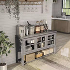 Buffet Carita Transitional Windowpane Cabinets - HOMES: Inside + Out