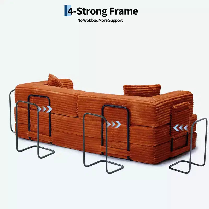 80,7 Divano letto trasformabile 5 in 1 – Velluto a coste, 544 kg, Nessun assemblaggio