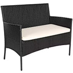 Costway Salon de jardin 4 pièces en rotin tressé pour extérieur