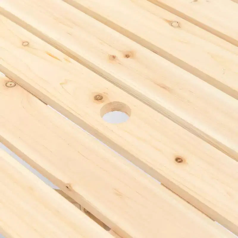 GardenisedTavolo da Picnic Rotondo in Legno per Esterni con Panca per Patio, 6 Posti con Foro per Ombrellone