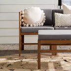 Set da conversazione modulare a 3 pezzi in legno di acacia per patio con cuscini - Saracina Home
