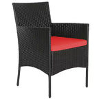 Costway Set 4 Pezzi Mobili da Giardino in Rattan Divano con Cuscini Tavolino da Caffè Giardino Turchese/Rosso/Bianco/Grigio/Blu scuro