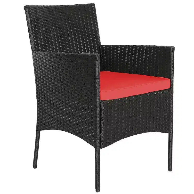 Costway Set 4 Pezzi Mobili da Giardino in Rattan Divano con Cuscini Tavolino da Caffè Giardino Turchese/Rosso/Bianco/Grigio/Blu scuro