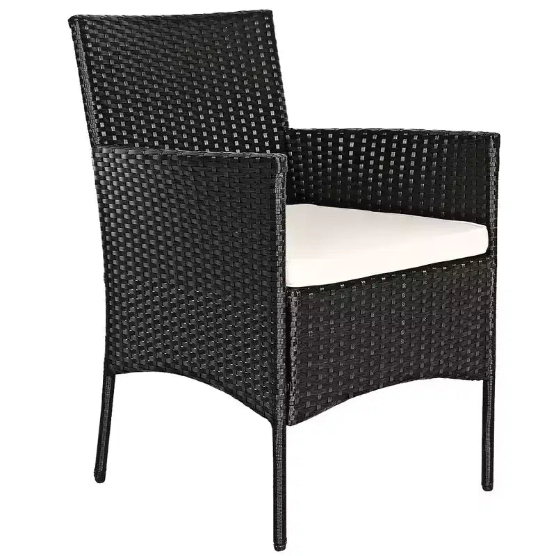Costway Set 4 Pezzi Mobili da Giardino in Rattan Divano con Cuscini Tavolino da Caffè Giardino Turchese/Rosso/Bianco/Grigio/Blu scuro