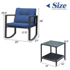 Costway Set Mobili da Giardino 3pz in Rattan, Sedie a Dondolo e Divano con Cuscini