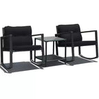 Costway Set Mobili da Giardino 3pz in Rattan, Sedie a Dondolo e Divano con Cuscini
