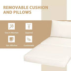 Costway Salon de Jardin 5 Pièces en Résine Tressée avec Canapé sans Accoudoirs Ottoman et Coussins