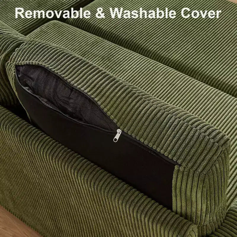 Dyonery Canapé-lit escamotable à quatre places de 267 cm avec rangement, poches latérales, dossier réglable, convertible