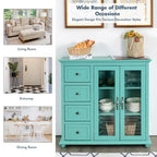 Buffet Costway – Meuble de Rangement de Cuisine avec Tiroirs et Portes Blanc/Bleu/Vert