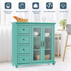 Buffet Costway – Meuble de Rangement de Cuisine avec Tiroirs et Portes Blanc/Bleu/Vert