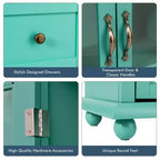 Buffet Costway – Meuble de Rangement de Cuisine avec Tiroirs et Portes Blanc/Bleu/Vert