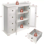 Buffet Costway – Meuble de Rangement de Cuisine avec Tiroirs et Portes Blanc/Bleu/Vert