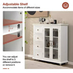 Buffet Costway – Meuble de Rangement de Cuisine avec Tiroirs et Portes Blanc/Bleu/Vert