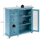 Buffet Costway – Meuble de Rangement de Cuisine avec Tiroirs et Portes Blanc/Bleu/Vert