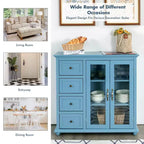 Buffet Costway – Meuble de Rangement de Cuisine avec Tiroirs et Portes Blanc/Bleu/Vert