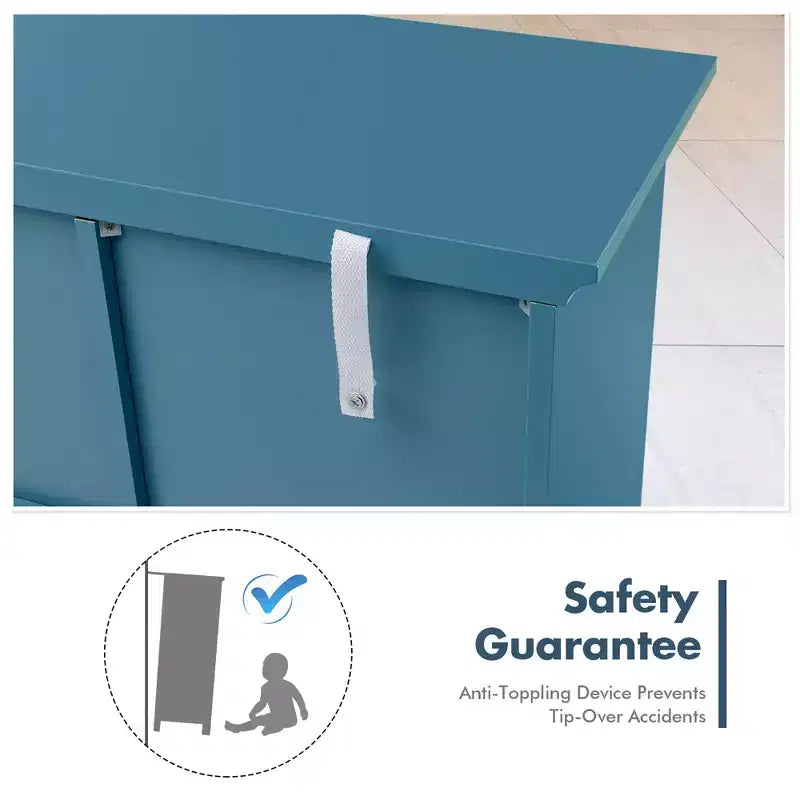 Buffet Costway – Meuble de Rangement de Cuisine avec Tiroirs et Portes Blanc/Bleu/Vert