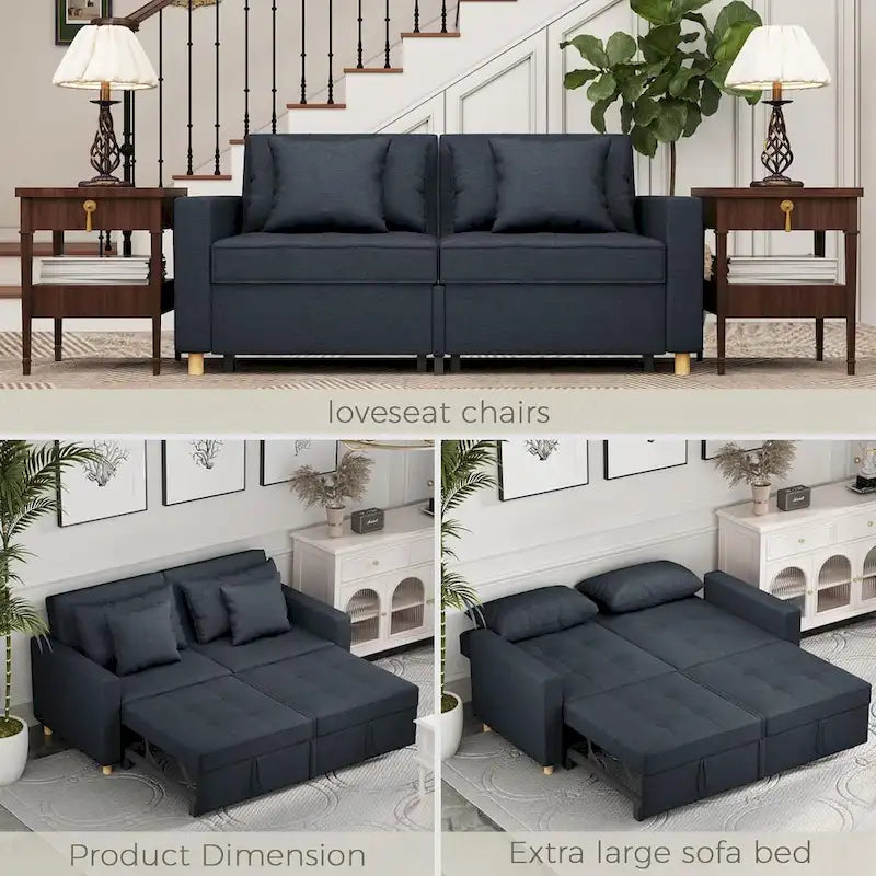 AECOJOY Divano Letto 3 in 1, Letto Singolo Convertibile