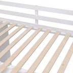 Lit mezzanine pleine taille Teddy Fleece avec étagère de rangement et tiroirs, lit mezzanine haut en bois avec bureau polyvalent pour chambre à coucher