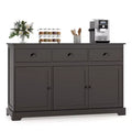 Costway 53.5 Storage Cabinet with 3 Drawers 2 Adjustable Shelves Buffet Sideboard