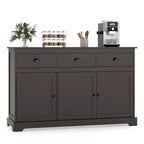 Costway 53.5 Storage Cabinet with 3 Drawers 2 Adjustable Shelves Buffet Sideboard