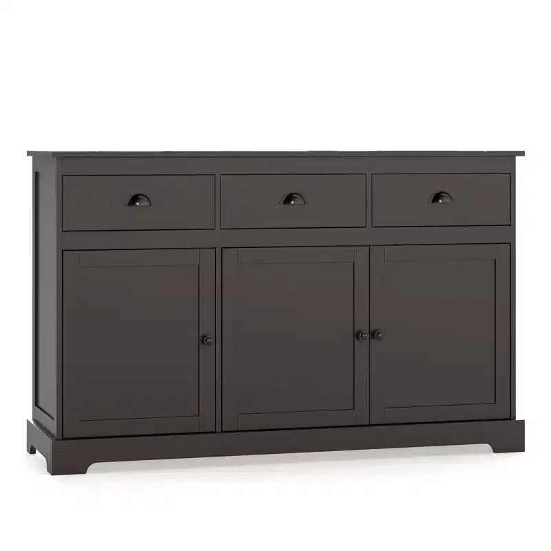 Costway Credenza con 3 Cassetti e 2 Ripiani Regolabili, Mobile Contenitore 136 cm