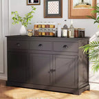 Costway Credenza con 3 Cassetti e 2 Ripiani Regolabili, Mobile Contenitore 136 cm