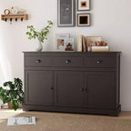 Costway Credenza con 3 Cassetti e 2 Ripiani Regolabili, Mobile Contenitore 136 cm