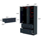 Armoire avec miroir et tringle extensible pour optimiser l'espace