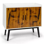 Buffet de rangement Costway avec 2 portes et pieds en métal, armoire d'appoint 32 pouces