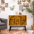 Buffet de rangement Costway avec 2 portes et pieds en métal, armoire d'appoint 32 pouces