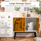 Buffet de rangement Costway avec 2 portes et pieds en métal, armoire d'appoint 32 pouces