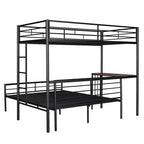 Lit superposé en métal une place sur deux places avec bureau, lit mezzanine une place avec lit inférieur double séparé pour enfants