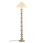 Lampadaire moderne décoratif à boules superposées avec abat-jour en tissu