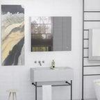 kleankin Pensile a Specchio a LED, Armadietto Bagno da Parete con Illuminazione e Specchio, Tre Ante, Interruttore Dimmer Touch e Ricarica USB, Bianco