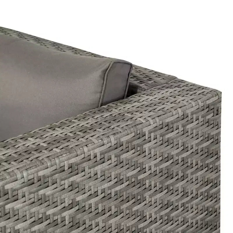 Outsunny Set da Esterno 9 Pezzi in Rattan PE con Divano Angolare, Tavolino e Pouf, Cuscini Imbottiti per Giardino, Terrazzo e Balcone