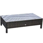 Outsunny Set da Esterno 9 Pezzi in Rattan PE con Divano Angolare, Tavolino e Pouf, Cuscini Imbottiti per Giardino, Terrazzo e Balcone