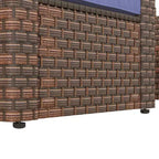 Outsunny Set Arredamento da Esterno 5 Pezzi, Set Salotto Conversazione con Sedie e Poggiapiedi in Rattan PE Resistente alle Intemperie con Tavolo, Cuscini e Guanciali Inclusi