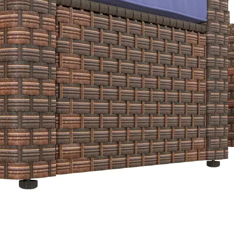 Outsunny Set Arredamento da Esterno 5 Pezzi, Set Salotto Conversazione con Sedie e Poggiapiedi in Rattan PE Resistente alle Intemperie con Tavolo, Cuscini e Guanciali Inclusi
