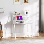 Scrivania HOMCOM per Ufficio, Scrivania per Computer Salvaspazio, Tavolo da Scrittura con Cassetto e Ripiani