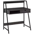 HOMCOM Home Office desk, Computer Desk for Small Spaces, Writing Table with Drawer and Storage Shelves