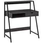 HOMCOM Home Office desk, Computer Desk for Small Spaces, Writing Table with Drawer and Storage Shelves
