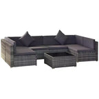 Outsunny Ensemble de Mobilier de Jardin 7 Pièces en Résine Tressée Moderne, Idéal pour Terrasse, Balcon et Jardin