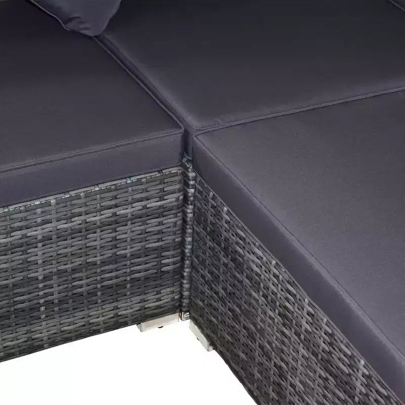 Outsunny Ensemble de Mobilier de Jardin 7 Pièces en Résine Tressée Moderne, Idéal pour Terrasse, Balcon et Jardin