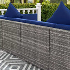 Outsunny Ensemble de Mobilier de Jardin 7 Pièces en Résine Tressée Moderne, Idéal pour Terrasse, Balcon et Jardin
