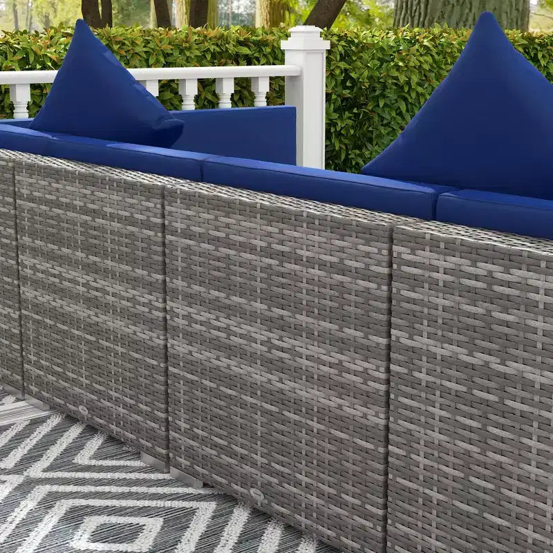 Outsunny Ensemble de Mobilier de Jardin 7 Pièces en Résine Tressée Moderne, Idéal pour Terrasse, Balcon et Jardin